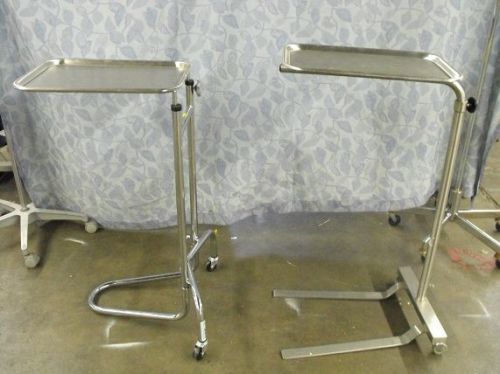 SURGICAL MAYO STANDS TOTAL QUANTITY 4 STYLES 2 GOOD TO VERY GOOD CONDITION