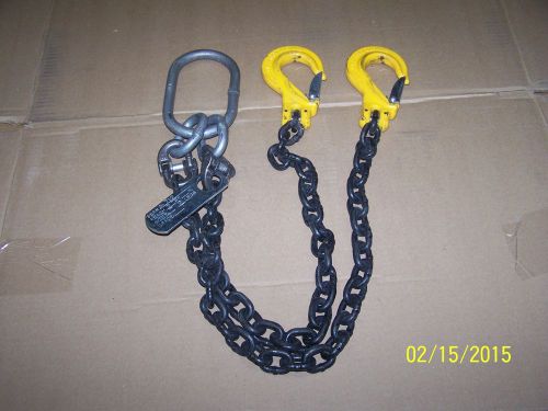 2 Way Hook 1/4&#034; Chain Sling Rigger Lifting  shop Lift Hoist  WLL 4300 lbs