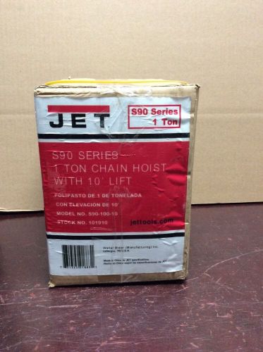 *new* jet s90 series 1 ton chain hoist with 10&#039; lift 101910 for sale