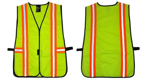 G &amp; f 41112 industrial safety vest, reflective strips, neon lime green, 1 piece for sale