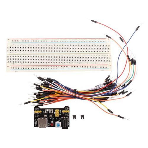 Mb-102 830 point prototype pcb breadboard+65pcs jump cable wires+power supply for sale