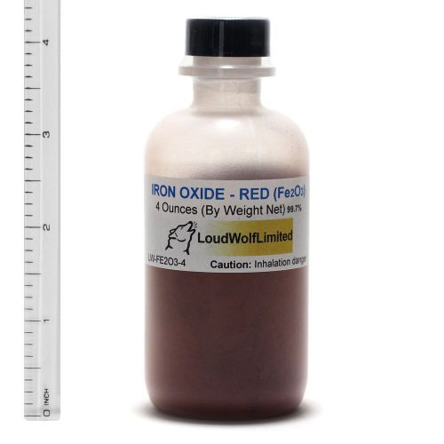 Iron oxide red  ultra-pure (99.7%)  fine powder  4 oz  ships fast from usa for sale