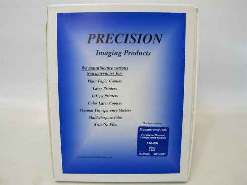 Precision Imaging Products 10-204 100-Sheets Clear 8.5&#034;x10.5&#034; Transparency Film