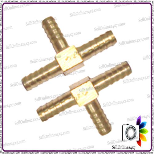 8 mm Brass Barbed T Piece 3 Way Fuel Hose Joiner- Compressed Oil Pipe-2 Pcs