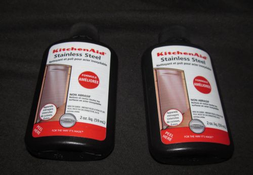 New KitchenAid Stainless Steel Cleaner and Polish Non-Abrasive 2Oz Bottle 2 Pack