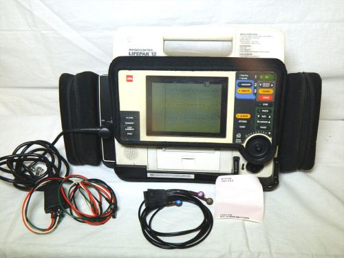 Lifepak 12 Monophasic Patient Monitor 12 leads  100mm Printher 1 Battery Case