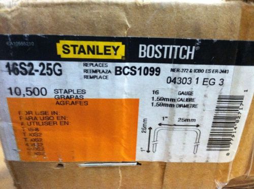 Stanley Bostitch BCS1099 1&#034; Wide Crown 1&#034; Length 16 Guage Staples - 90% 16S2-25G
