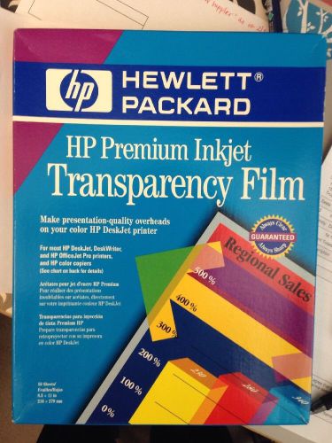 HP PREMIUM INKJET TRANSPARENCY FILM, OPEN BOX WITH 44 SHEETS, C3834A