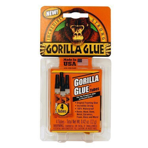 Gorilla Glue 771 Mini Tubes Single Use Tubes-4 Pack, 1-Pack, 4 Tubes In Total