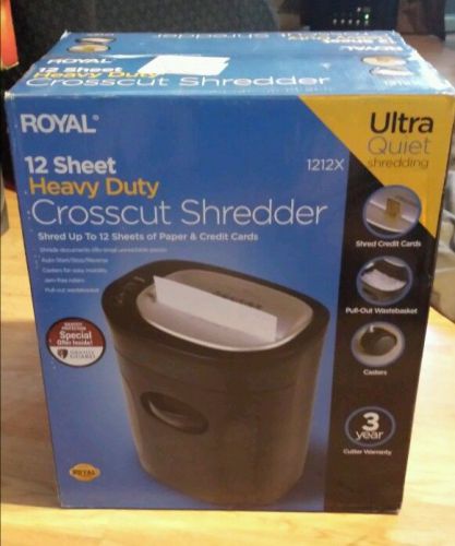 Royal 1 sheet heavy-duty cross cut shredder 1w2 x new in box