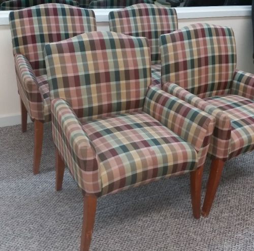 Set of 8 Patterned Reception Room Chairs