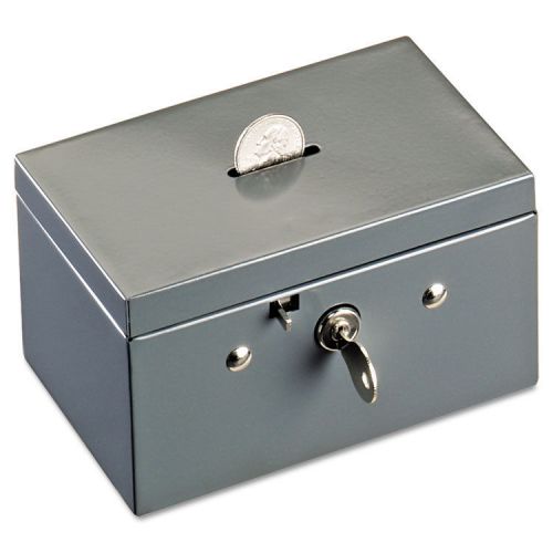 Small cash box with coin slot, disc lock, gray for sale