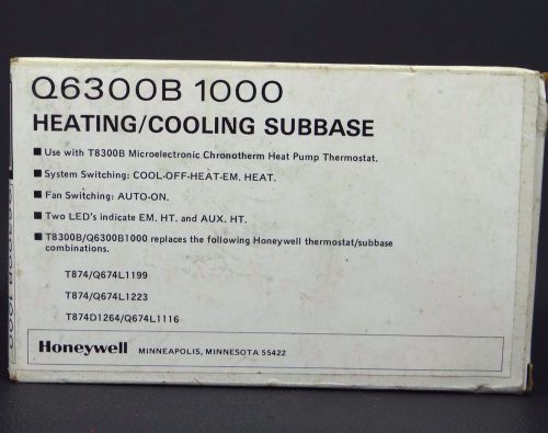 HONEYWELL Q6300B 1000 T8300B SUBBASE HEATING COOLING - NEW IN BOX