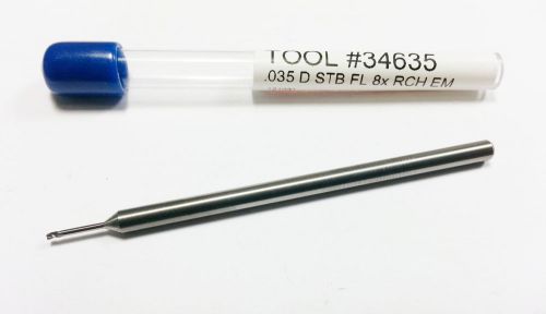 .035&#034; Harvey Tool Carbide 3 Flute 8x Reach End Mill (N 925)