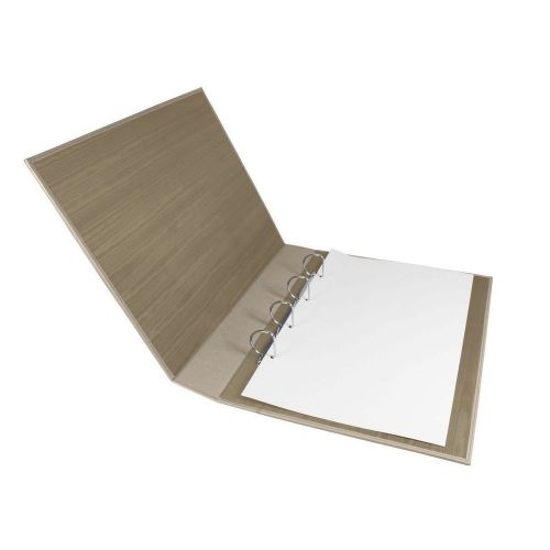 LUCRIN - A3 vertical binder - Granulated Cow Leather - Light taupe