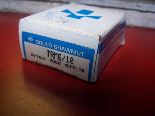 (10) NEW FERRAZ SHAWMUT 6/10 AMP 250VAC FUSES TRM6/10  BOX OF 10