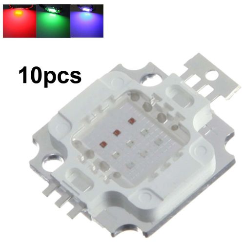 10pcs 10W RGB colorful Light High Power SMD Bulb LED Chip for DIY brightness