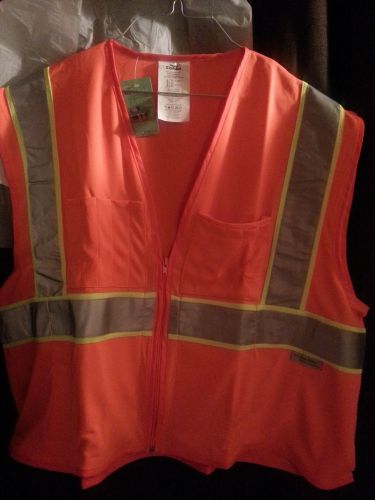 Safety vest 3m ansi orange &amp; reflectors &amp; zipper and pockets for sale