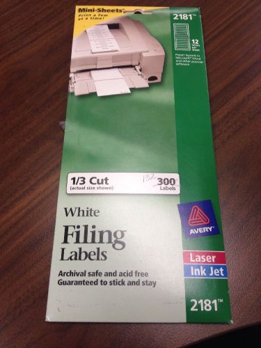 Avery Filing Mini-Sheet Label - 0.66&#034; W x 3.43&#034; Length -132 In Pack -White