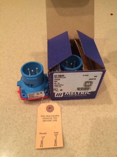 2-MELTRIC 63-18043 NEW IN BOX 20A TYPE 4X INLET / PLUG 6318043
