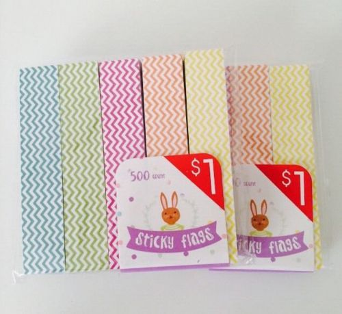 Target Dollar Spot Chevron Page Flags Sticky Notes Easter Colors New NIP x2 Lot