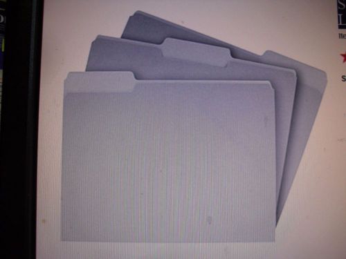 New ! 100PK Staples Colored File Folders, Letter, 3 Tab, Gray 433664