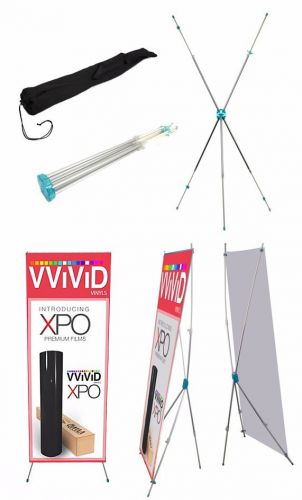 X banner stand sign display size adjustable up to 31&#034; x 71&#034; model  CL-X-C + bag