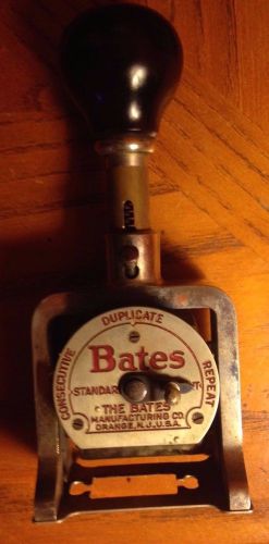 1947 Vintage Bates Numbering Machine 5 Wheel Style E
