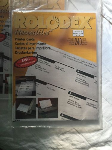 ROLODEX NECESSITIES Printer Cards 240 CARDS 2.25&#034; x 4&#034; 67620 2 partial packs