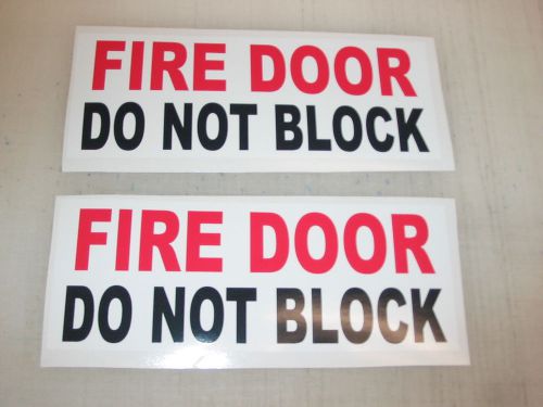 5 FIRE DOOR DO NOT BLOCK Sticker Decals Inspection Hose Extinguisher Alarm Smoke