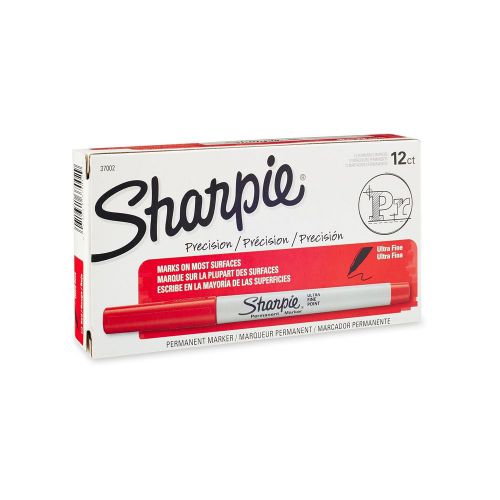 Sharpie Ultra Fine Point Permanent Markers 12 Red Markers(37002) 12-Pack