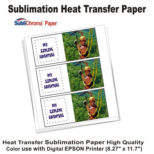 Sublimation Paper  use with Digital EPSON Printer 50 Sheets  (8.27&#034; x 11.7&#034;)