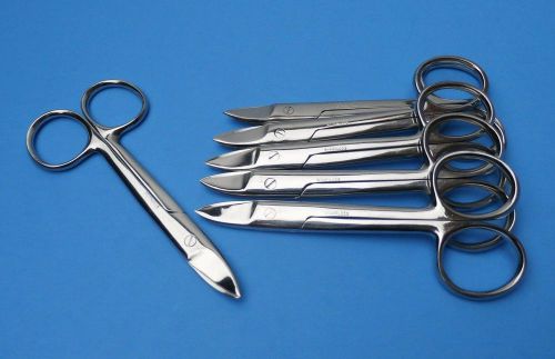 Crown beebee scissors size 4.5&#034;(curved)dental surgical instruments qty6 for sale