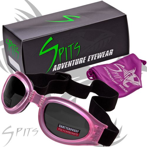 Spits adventure folding goggles crystal pink frame - smoke lenses for sale