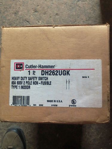 NIB Eaton DH262UGK Non-Fusible Heavy Duty Safety Switch 60 AMP 600 VAC 2 Pole