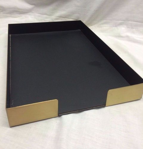 Vtg DUK-IT Brass Legal Size File Desk Paper Tray Box BIN Organizer Buffalo NY