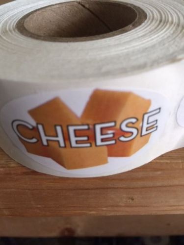 1.25&#034; X 2&#034; CHEESE LABELS 500 PER ROLL GREAT STICKERS