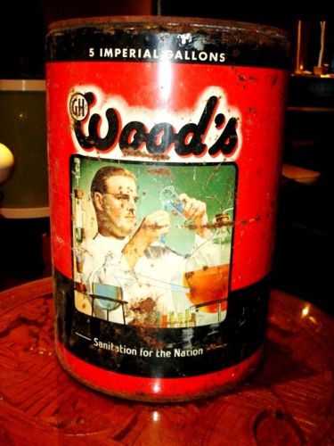 Rare 1930s g h wood’s 5 gal can historical toronto sanitation for the nation for sale