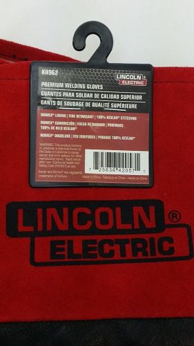 Lincoln Electric One Size Premium Leather Welding Gloves KH962 Red &amp; Black