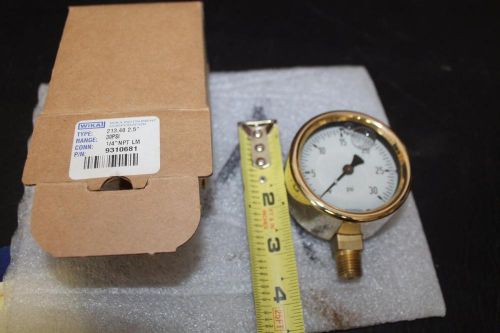 Wika 9310681 industrial pressure gauge, liquid-filled 2 1/2&#034; dial 0-30 psi nib for sale