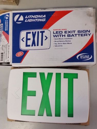 LITHONIA LIGHTING LED EXIT SIGN 3BA33 GREEN *NEW*