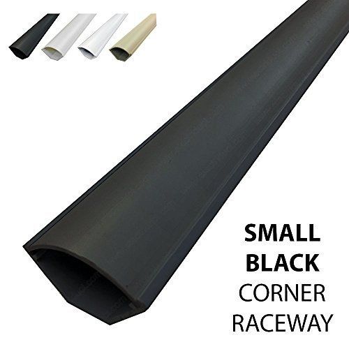Electriduct Small Corner Duct Cable Raceway (1075 Series) - 5 Feet - Black