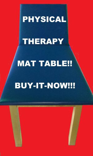 Blue Upholstered Therapuetic Tilt Mat Table Massage Bed Oak Chiropractic Bailey