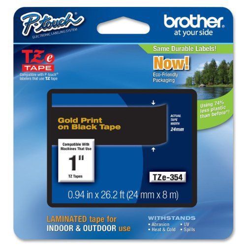 Brother Int L (Supplies) Tze354 1In Gold On Black For Tz Tze354 New