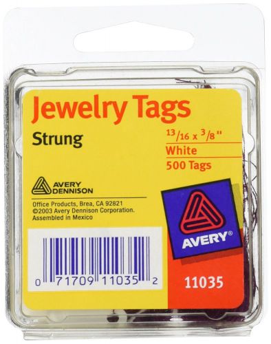 Avery pre-strung jewelry tags paper/string 0.875 x 0.375 inches white/purple ... for sale