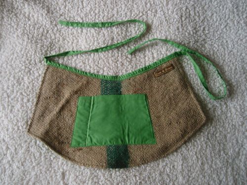 Coffee shop apron - recycled burlap coffee bag for sale