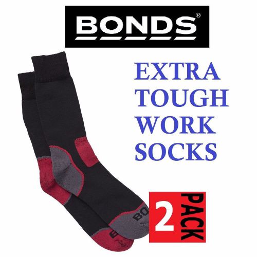 Bonds mens 2 pack pairs extra tough work trade tradesmen crew socks size 11-14 for sale