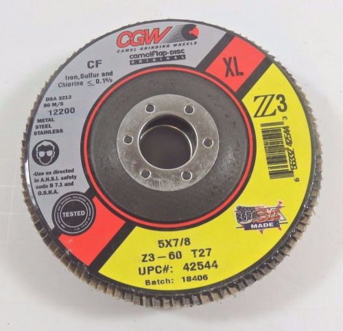 CGW Abrasives, Flap Wheels, 5&#034; x 7/8&#034;, Z/A, 12200 RPM, QTY 2, 42544 |QK2| RL