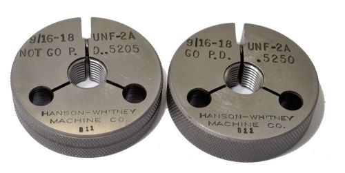 9/16-18 unf-2a ~ thread ring gage ~ go no/go ~ .562 ~ 18 tpi ~   hanson-whitney for sale