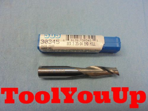 NEW SGS 23/64 2 FLUTE CENTER CUTTING SOLID CARBIDE END MILL 1&#034; LOC USA 30345